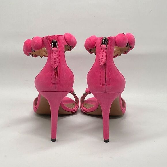 Alaia Bombe 90 Ankle-Strap Studded Suede Leather Sandals size 38.5 - Picture 11 of 16